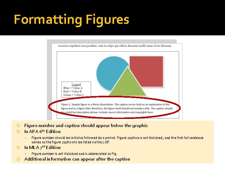 Formatting Figures Figure number and caption should appear below the graphic In APA 6