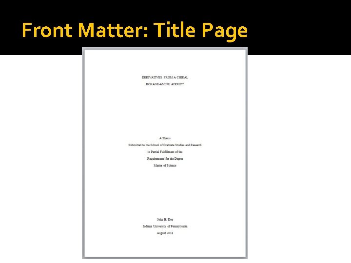 Front Matter: Title Page 