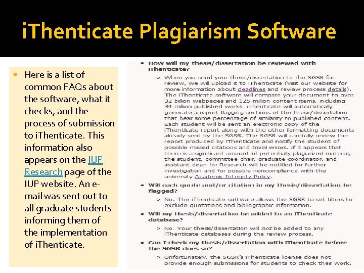 i. Thenticate Plagiarism Software Here is a list of common FAQs about the software,