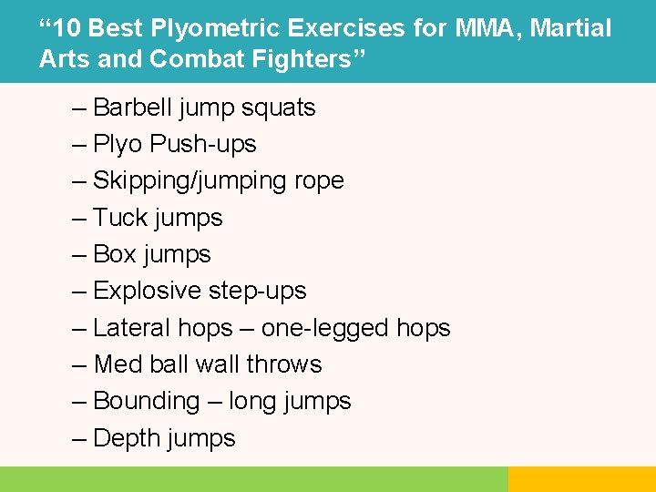 “ 10 Best Plyometric Exercises for MMA, Martial Arts and Combat Fighters” – Barbell