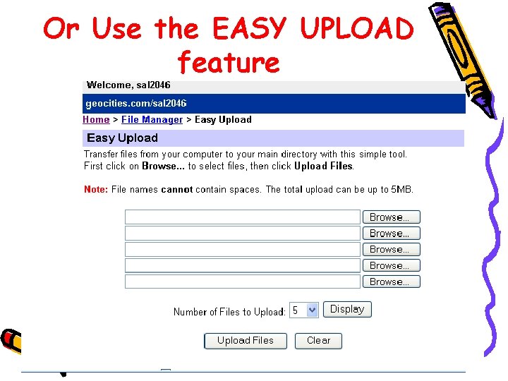 Or Use the EASY UPLOAD feature 