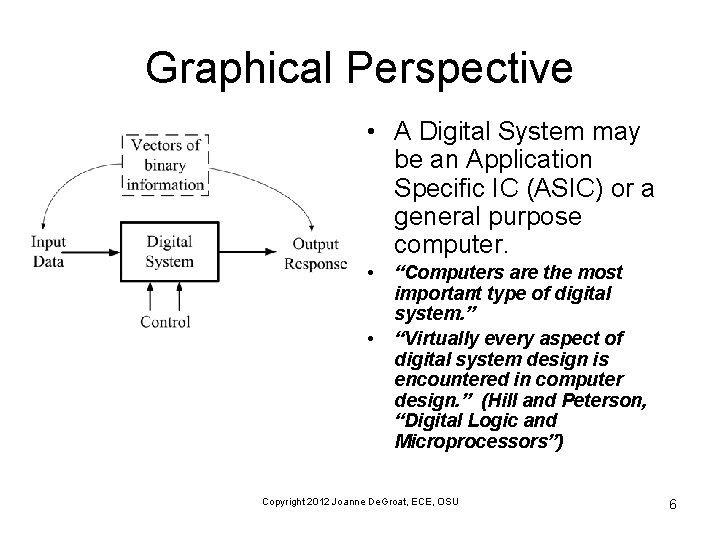 Graphical Perspective • A Digital System may be an Application Specific IC (ASIC) or