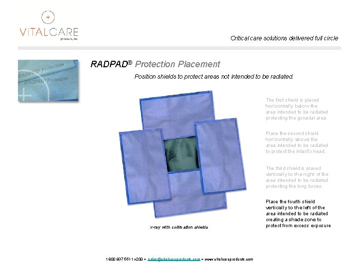 Critical care solutions delivered full circle RADPAD® Protection Placement Position shields to protect areas
