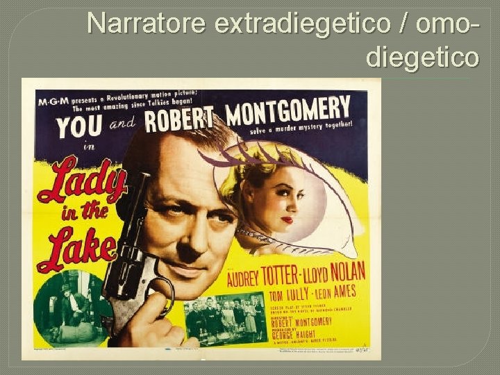 Narratore extradiegetico / omodiegetico 
