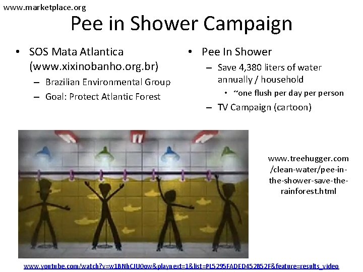 www. marketplace. org Pee in Shower Campaign • SOS Mata Atlantica (www. xixinobanho. org.