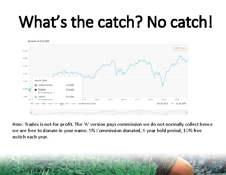 What’s the catch? No catch! How: Tradex is not-for-profit. The ‘A’ version pays commission