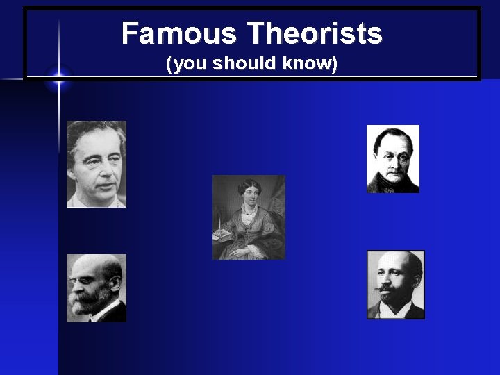 Famous Theorists (you should know) 