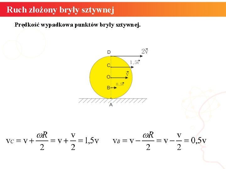 Ruch złożony bryły sztywnej Prędkość wypadkowa punktów bryły sztywnej. informatyka + 7 