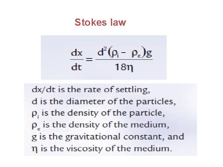 Stokes law 