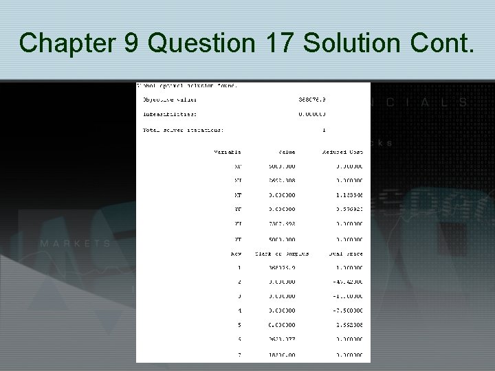 Chapter 9 Question 17 Solution Cont. 