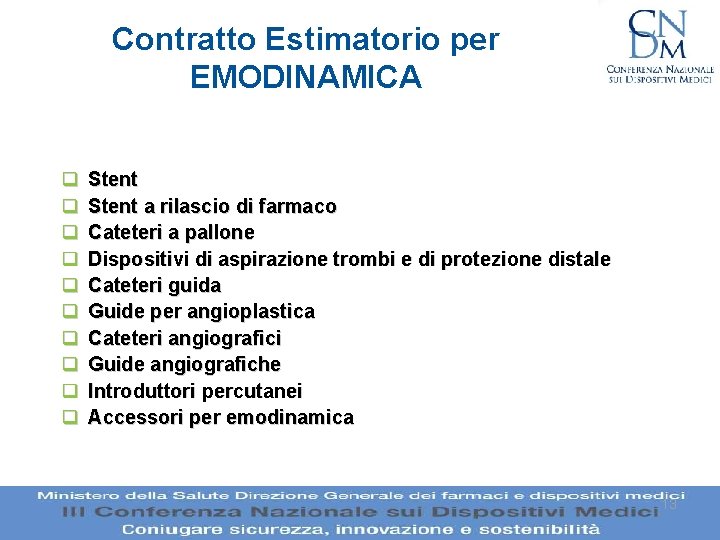 Contratto Estimatorio per EMODINAMICA q q q q q Stent a rilascio di farmaco