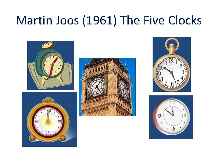 Martin Joos (1961) The Five Clocks 