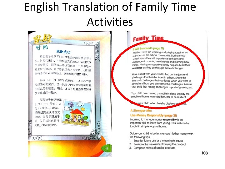 English Translation of Family Time Activities 