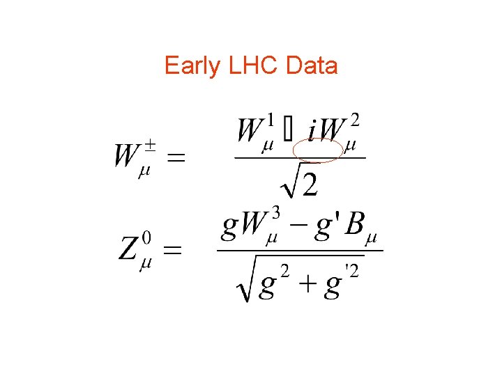 Early LHC Data Early LHC Data