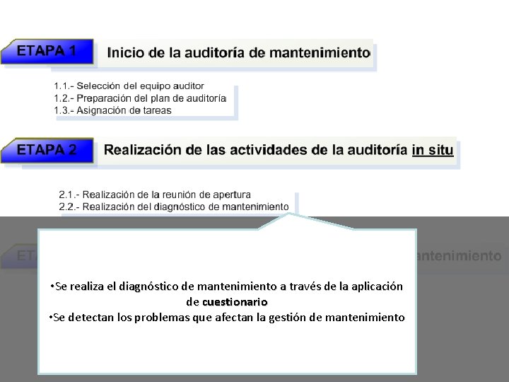 • Se realiza el diagnóstico de mantenimiento a través de la aplicación de • Se realiza el diagnóstico de mantenimiento a través de la aplicación de