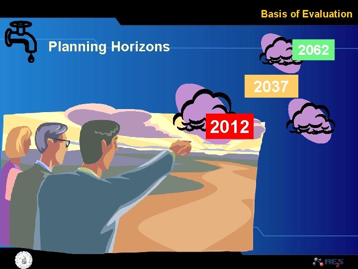 Basis of Evaluation Planning Horizons 2062 2037 2012 