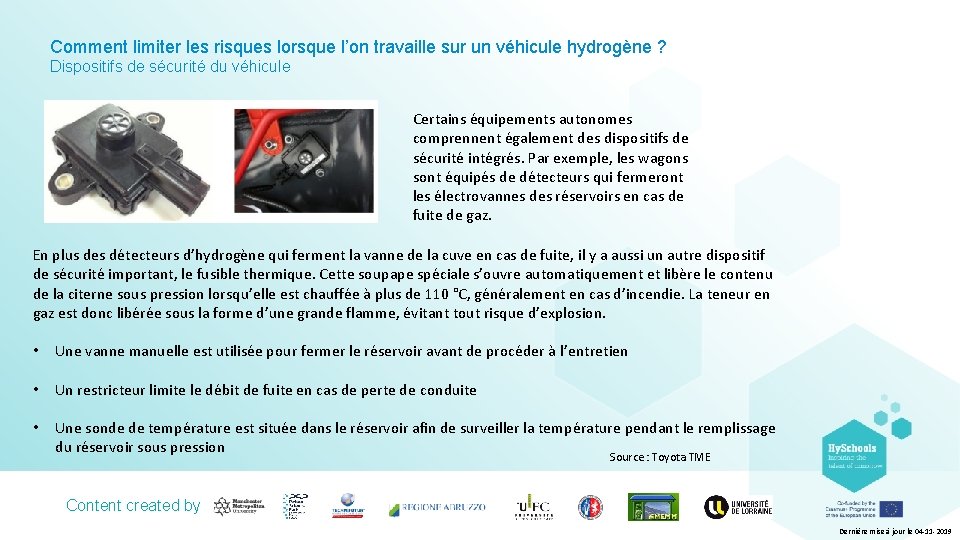 Comment limiter les risques lorsque l’on travaille sur un véhicule hydrogène ? Dispositifs de