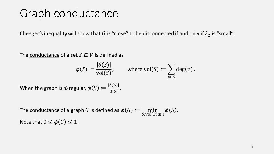 Graph conductance 3 