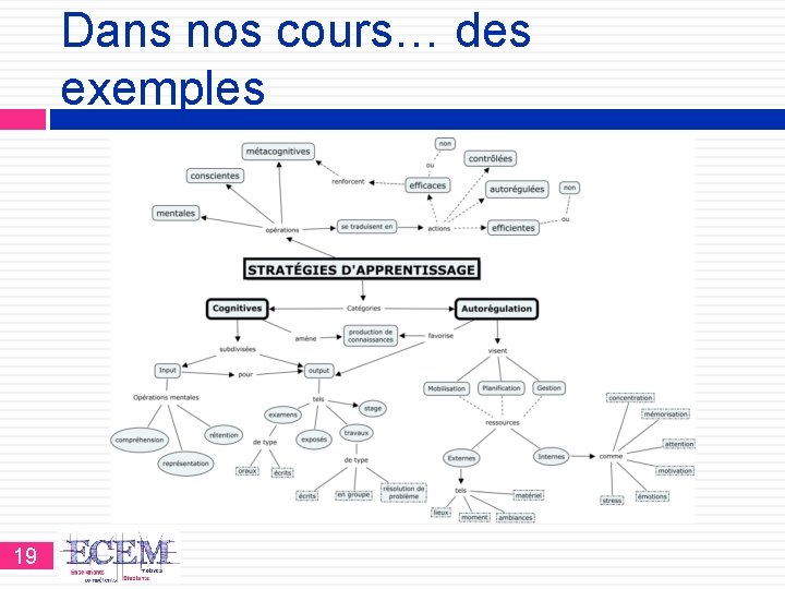 Dans nos cours… des exemples 19 Dans nos cours… des exemples 19