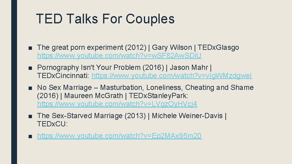 TED Talks For Couples ■ The great porn experiment (2012) | Gary Wilson |