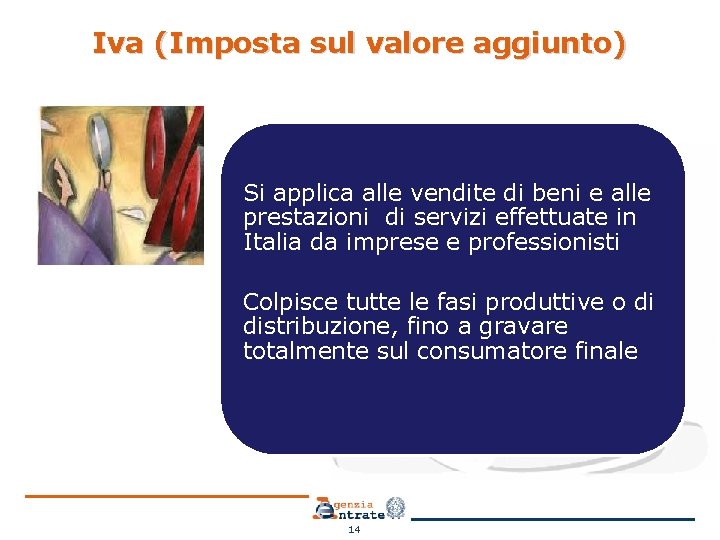 Iva (Imposta sul valore aggiunto) Si applica alle vendite di beni e alle prestazioni