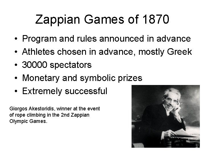 Zappian Games of 1870 • • • Program and rules announced in advance Athletes