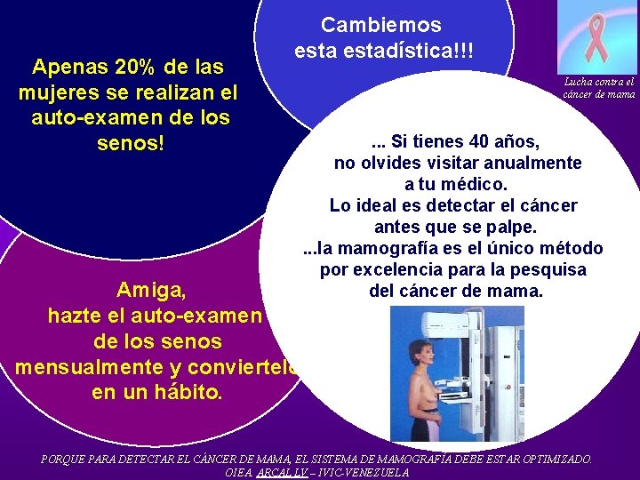 Apenas 20% de las mujeres se realizan el auto-examen de los senos! Cambiemos estadística!!!