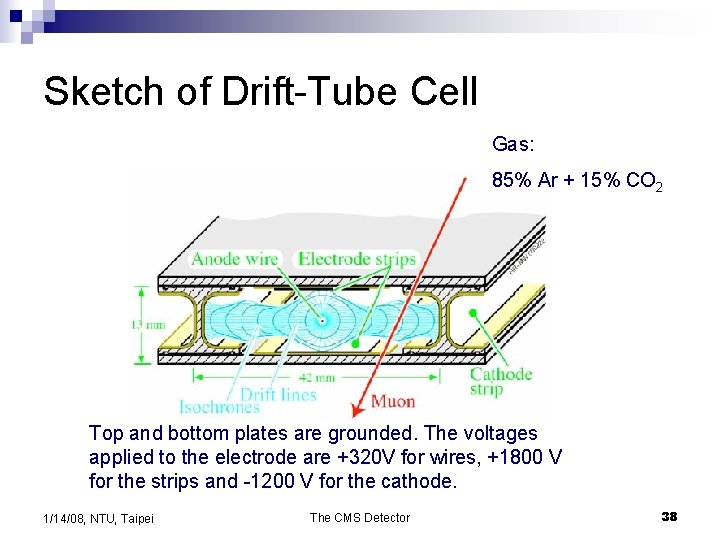Sketch of Drift-Tube Cell Gas: 85% Ar + 15% CO 2 Top and bottom