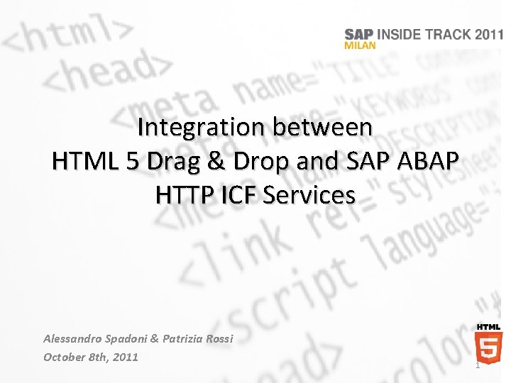 Integration between HTML 5 Drag & Drop and SAP ABAP HTTP ICF Services Alessandro