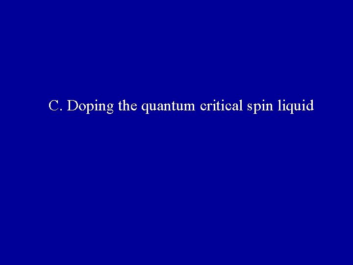  C. Doping the quantum critical spin liquid 