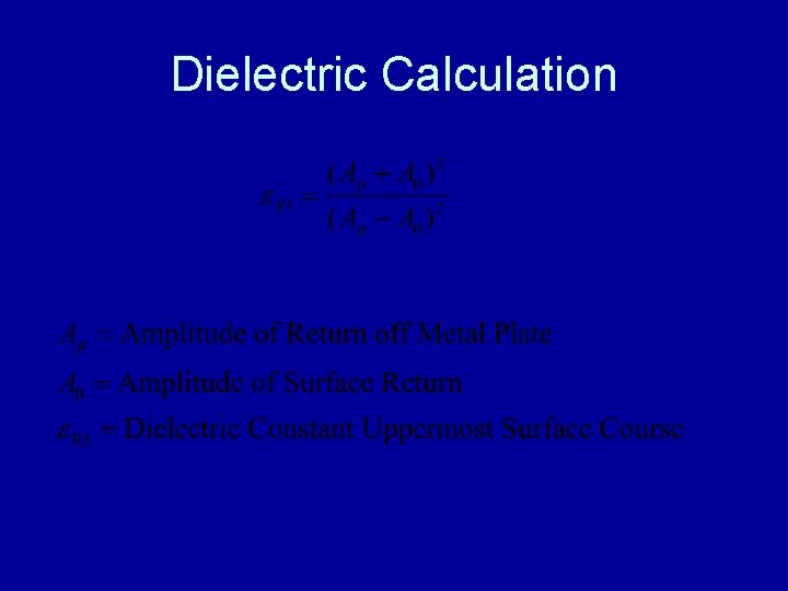 Dielectric Calculation 