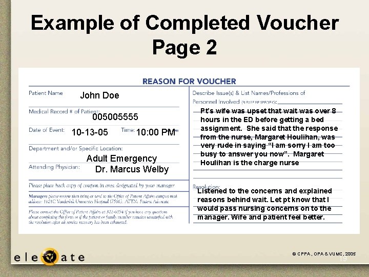 Example of Completed Voucher Page 2 John Doe 005005555 10 -13 -05 10: 00 Example of Completed Voucher Page 2 John Doe 005005555 10 -13 -05 10: 00