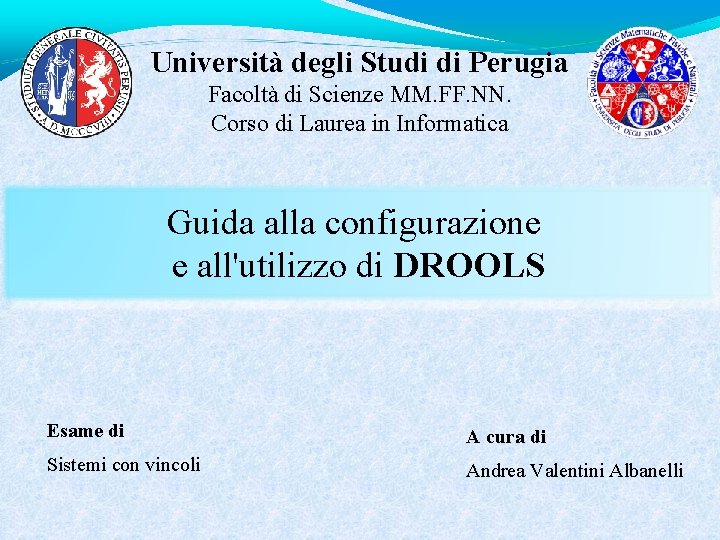 Università degli Studi di Perugia Facoltà di Scienze MM. FF. NN. Corso di Laurea