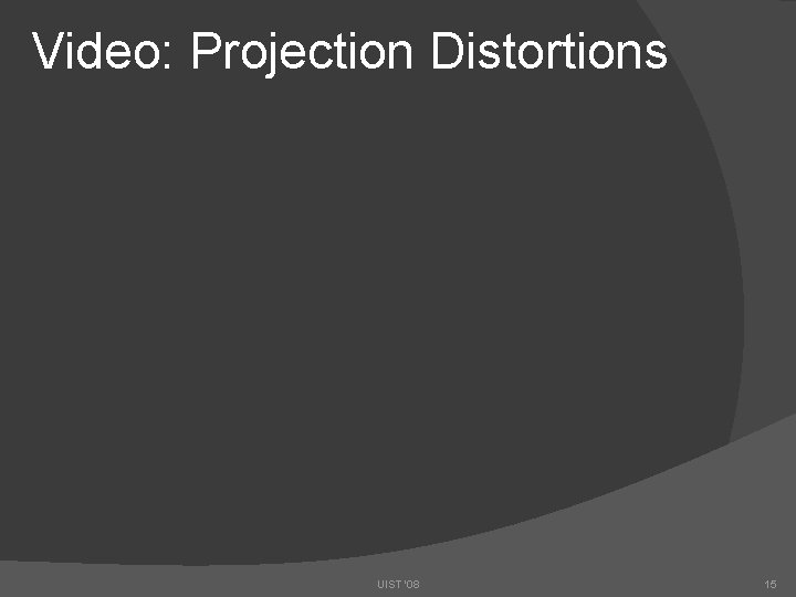 Video: Projection Distortions UIST '08 15 