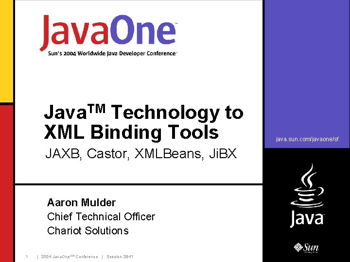 Java. TM Technology to XML Binding Tools JAXB, Castor, XMLBeans, Ji. BX Aaron Mulder