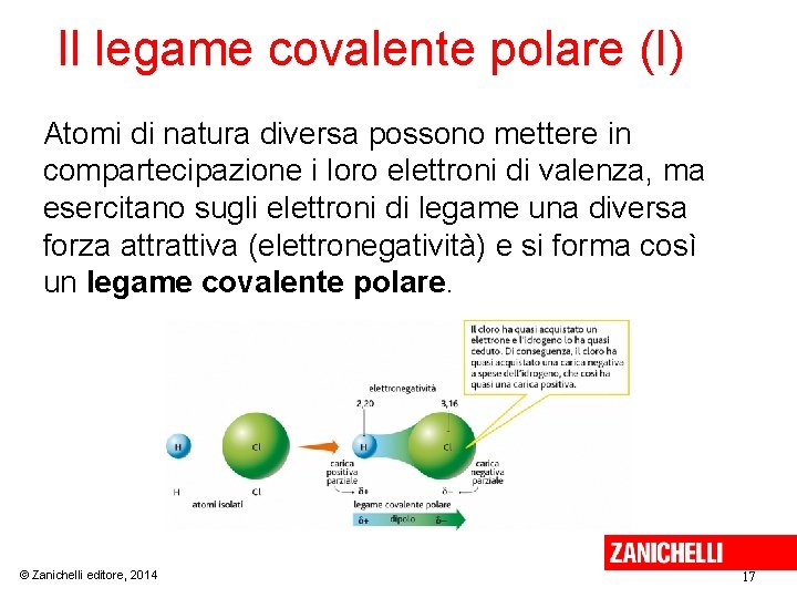 Il legame covalente polare (I) Atomi di natura diversa possono mettere in compartecipazione i