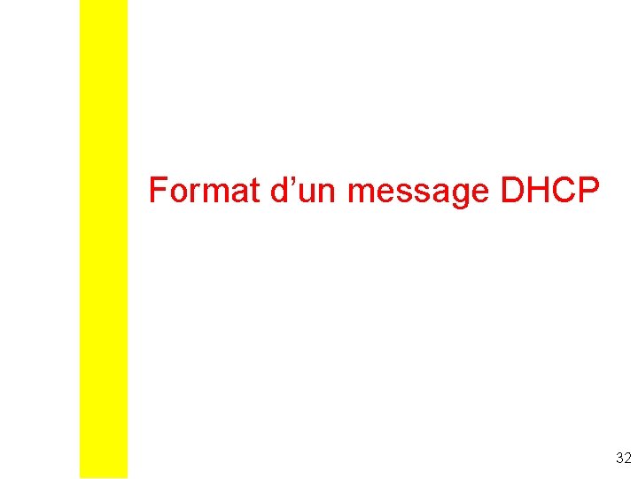 Format d’un message DHCP 32 