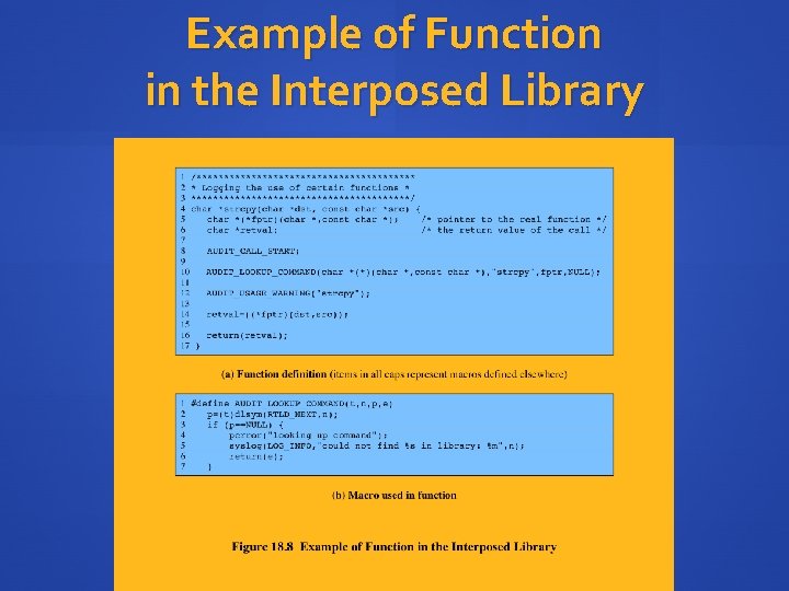 Example of Function in the Interposed Library 