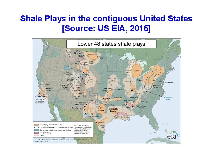 Shale Plays in the contiguous United States [Source: US EIA, 2015] 