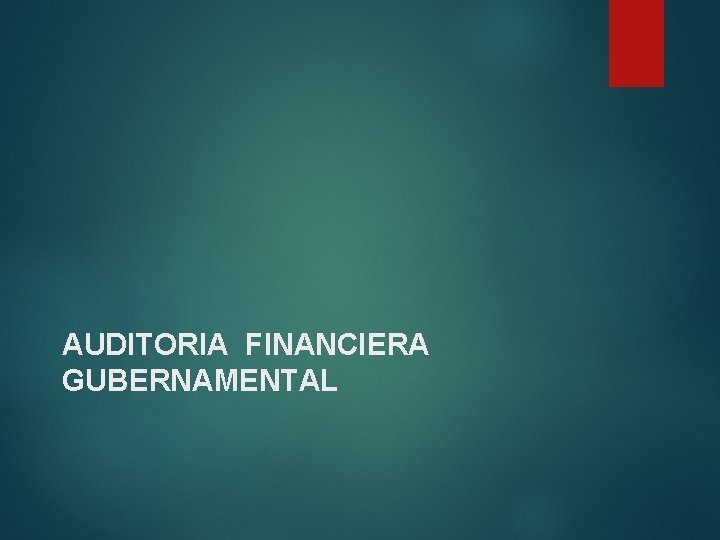 AUDITORIA FINANCIERA GUBERNAMENTAL 