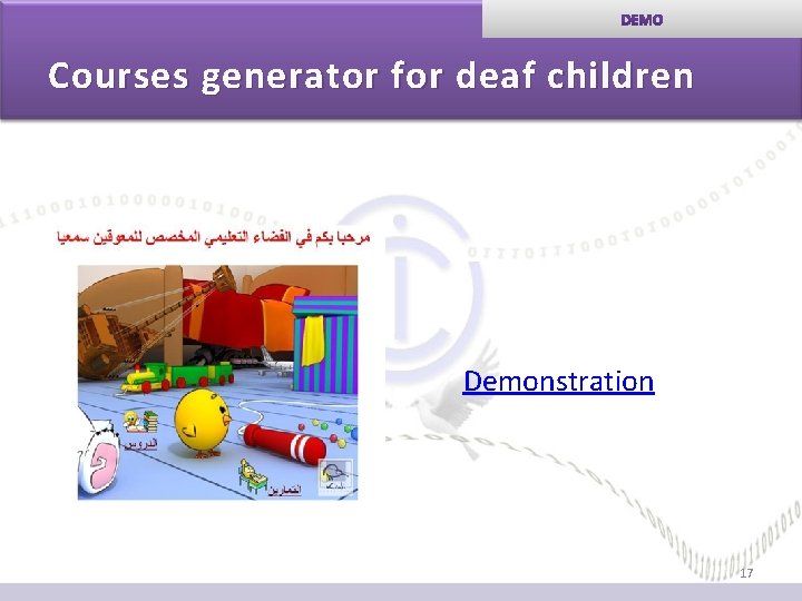 Courses generator for deaf children Demonstration 17 Courses generator for deaf children Demonstration 17