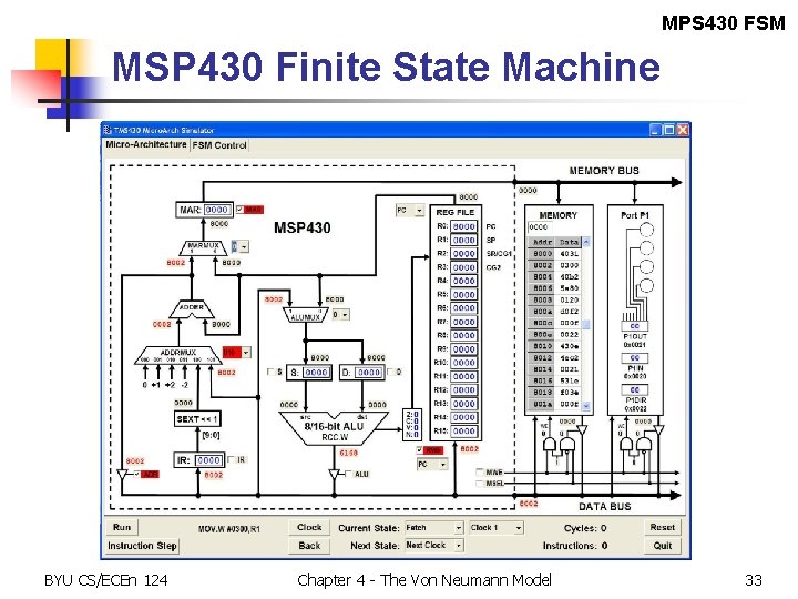 MPS 430 FSM MSP 430 Finite State Machine BYU CS/ECEn 124 Chapter 4 -