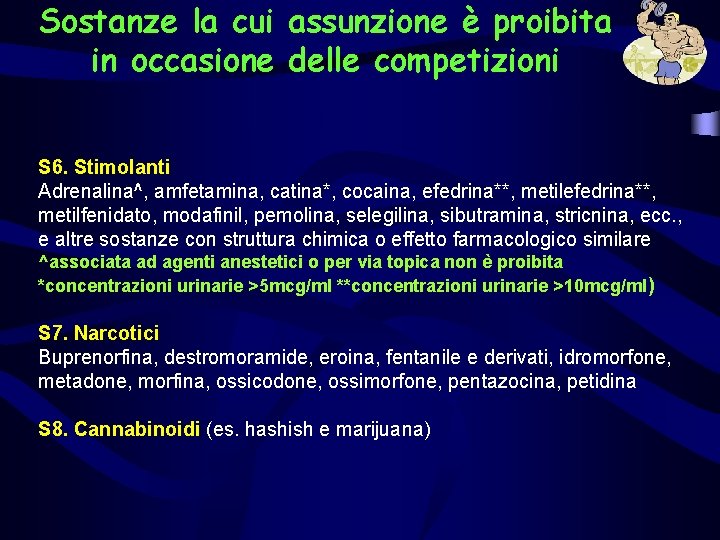 Sostanze la cui assunzione è proibita in occasione delle competizioni S 6. Stimolanti Adrenalina^, Sostanze la cui assunzione è proibita in occasione delle competizioni S 6. Stimolanti Adrenalina^,