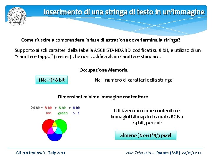 Inserimento di una stringa di testo in un’immagine Come riuscire a comprendere in fase