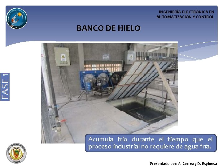 INGENIERÍA ELECTRÓNICA EN AUTOMATIZACIÓN Y CONTROL BANCO DE HIELO Acumula frío durante el tiempo