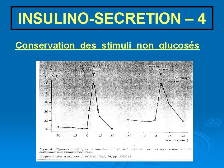 INSULINO-SECRETION – 4 Conservation des stimuli non glucosés 