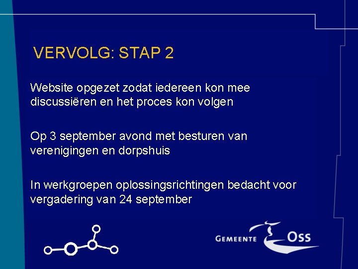 VERVOLG: STAP 2 Website opgezet zodat iedereen kon mee discussiëren en het proces kon