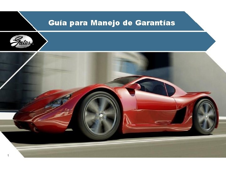 Guía para Manejo de Garantías 1 1 Guía para Manejo de Garantías 1 1