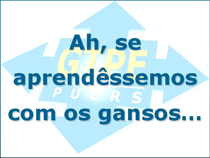 Ah, se aprendêssemos com os gansos… 