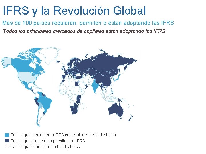 IFRS y la Revolución Global Más de 100 países requieren, permiten o están adoptando